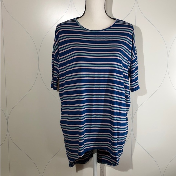 LuLaRoe Tops - LuLaRoe striped Irma Top blue XS